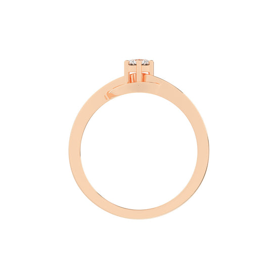 Delirelle Bypass round cut delicate lab diamond ring