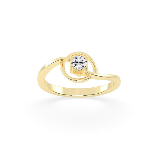 Delirelle Bypass round cut delicate lab diamond ring
