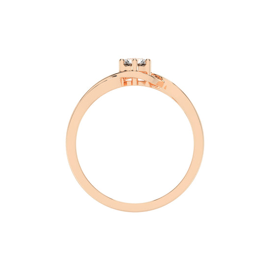 Delorielle criss-cross round cut delicate lab diamond ring