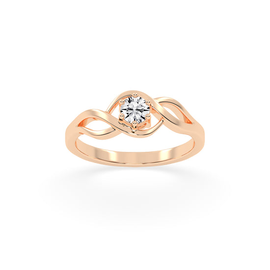 Delorielle crisscross round cut delicate lab diamond ring