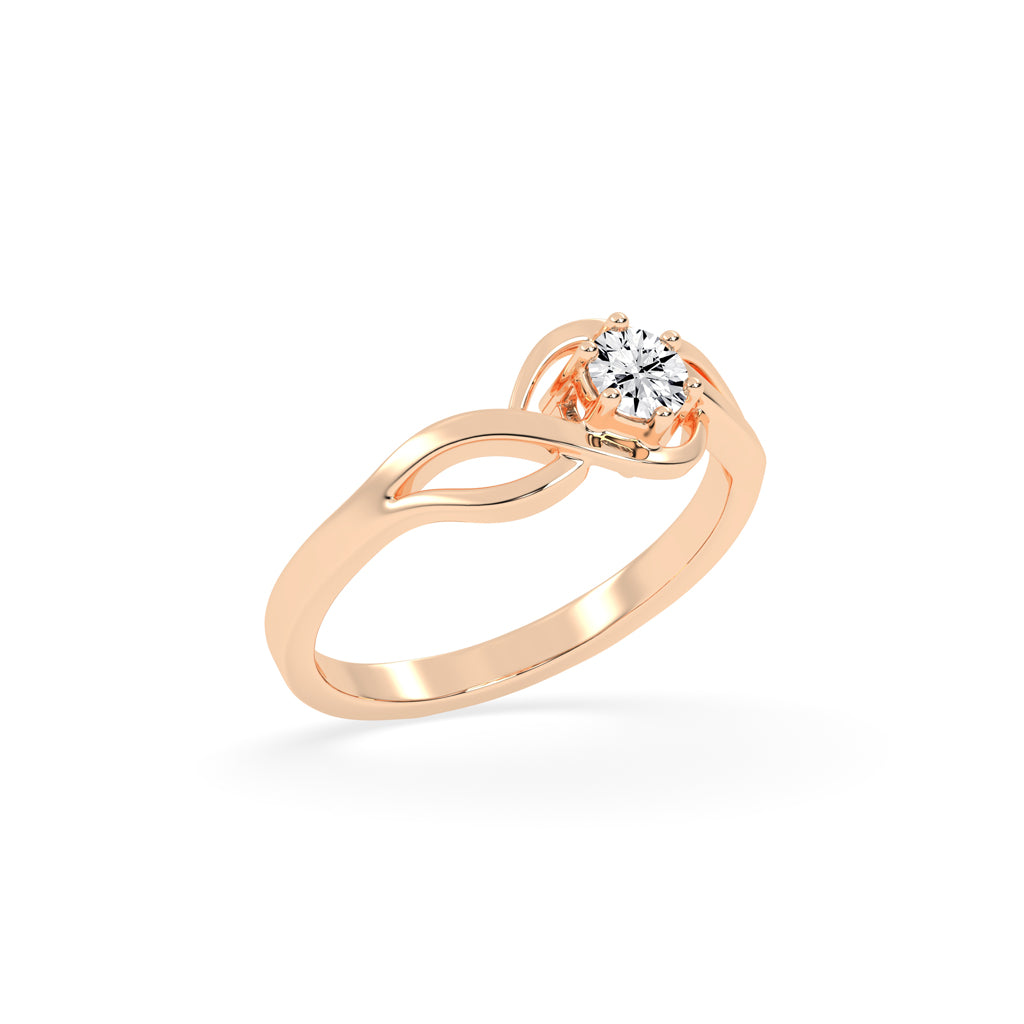 Delorielle crisscross round cut delicate lab diamond ring
