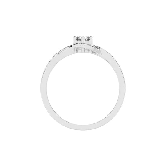 Delorielle criss-cross round cut delicate lab diamond ring