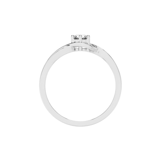 Delorielle criss-cross round cut delicate lab diamond ring