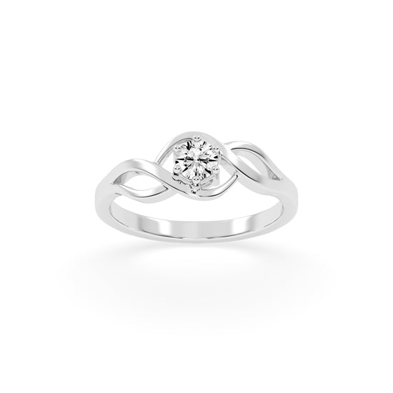 Delorielle crisscross round cut delicate lab diamond ring