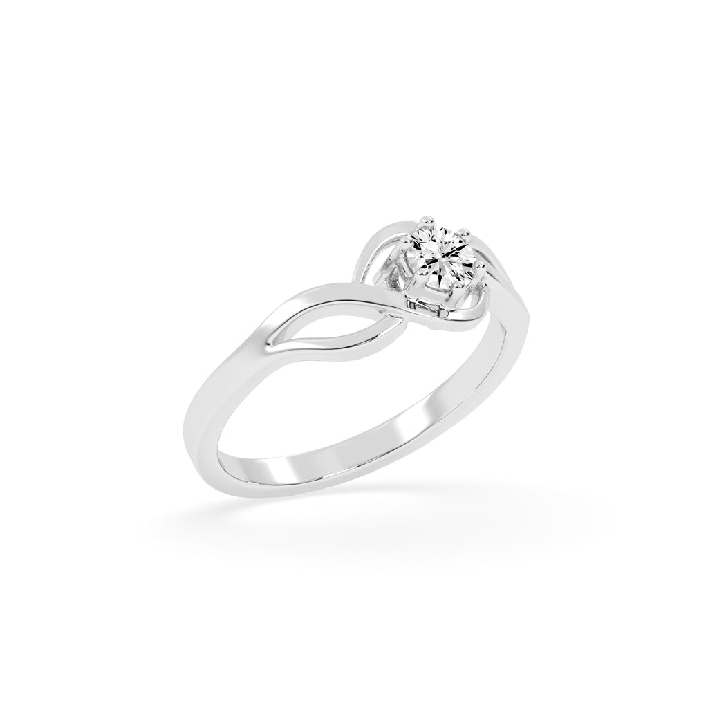 Delorielle crisscross round cut delicate lab diamond ring