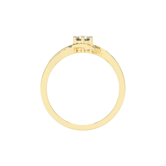 Delorielle criss-cross round cut delicate lab diamond ring
