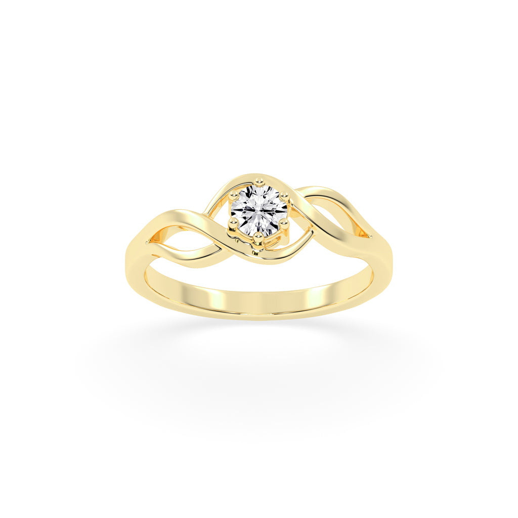 Delorielle crisscross round cut delicate lab diamond ring