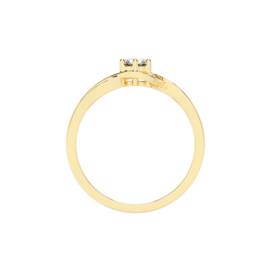 Delorielle crisscross round cut delicate lab diamond ring