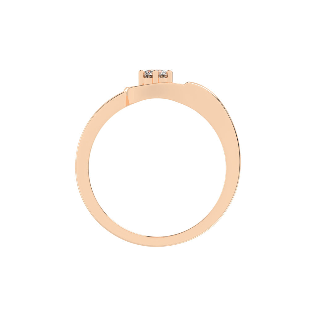 Delirona contoure setting round cut delicate lab diamond ring