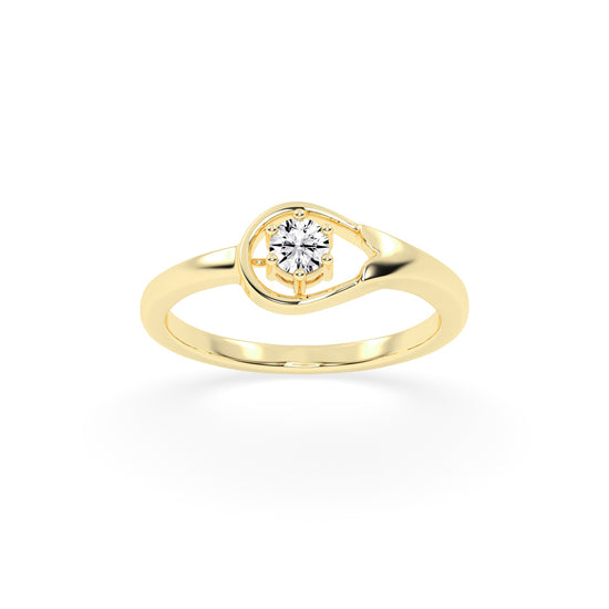 Delirona contoure setting round cut delicate lab diamond ring