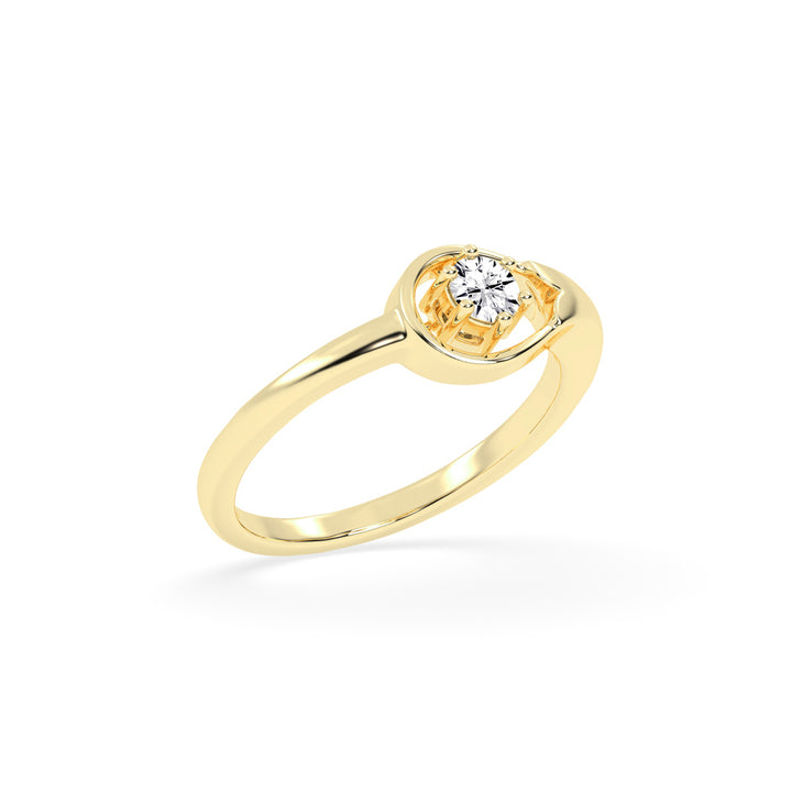 Delirona contoure setting round cut delicate lab diamond ring