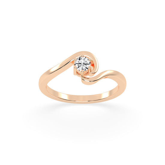 Delicine twist round cut delicate lab diamond ring