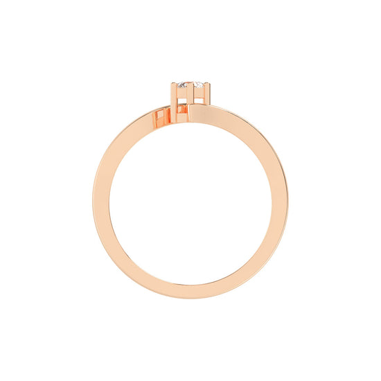 Delicine twist round cut delicate lab diamond ring