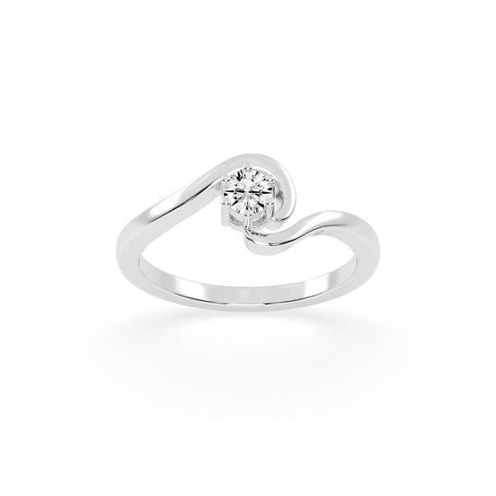 Delicine twist round cut delicate lab diamond ring