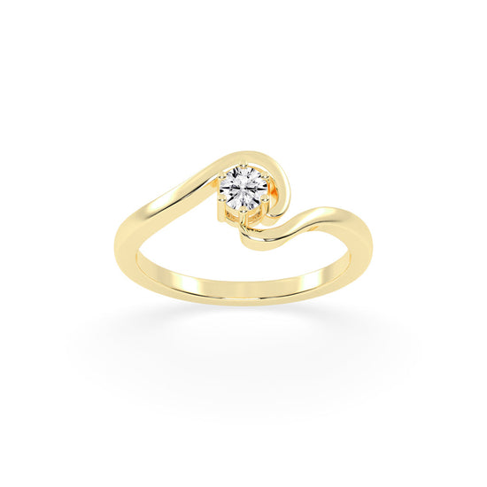 Delicine twist round cut delicate lab diamond ring