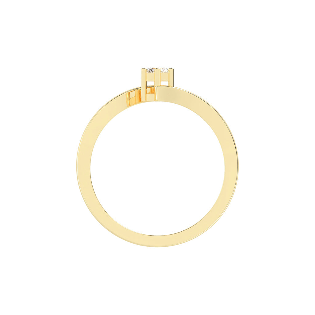 Delicine twist round cut delicate lab diamond ring