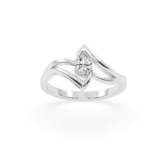 Delivone round cut delicate lab diamond ring