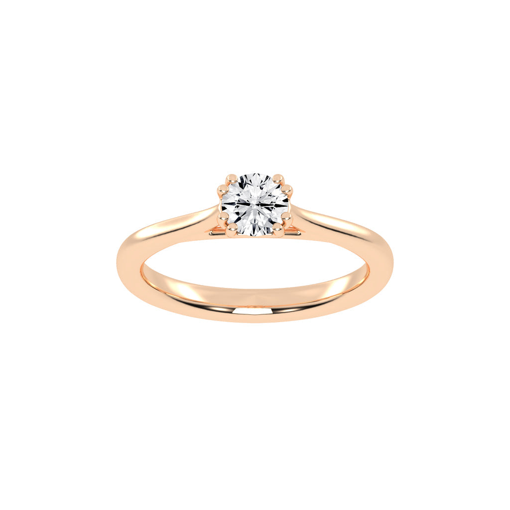 Solatria six prong round solitaire lab diamond ring