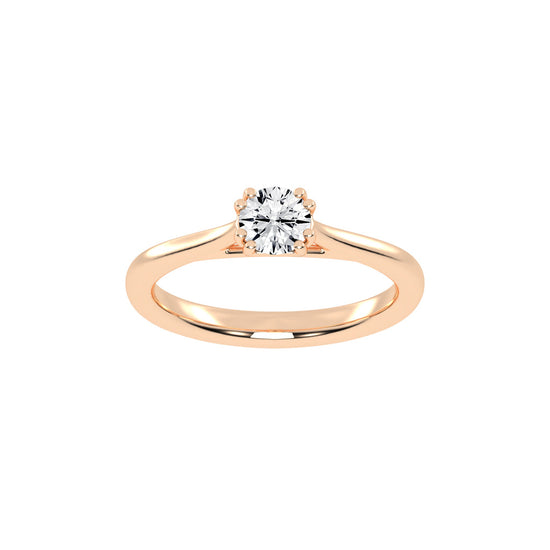 Solatria six prong round solitaire lab diamond ring