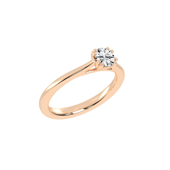 Solatria six prong round solitaire lab diamond ring