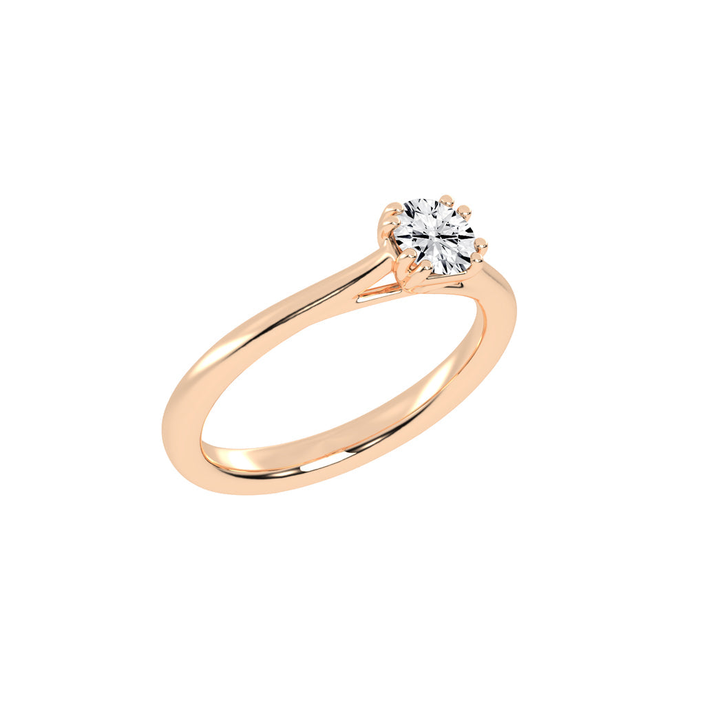 Solatria six prong round solitaire lab diamond ring