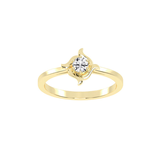 Delornis floral round cut delicate lab diamond ring