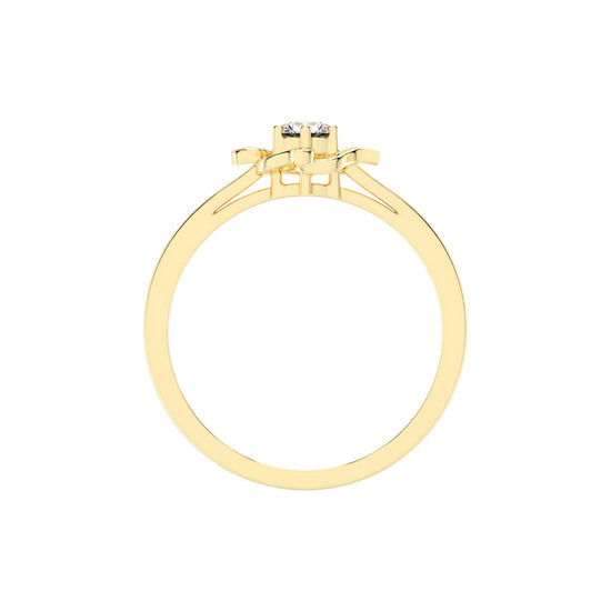 Delornis floral round cut delicate lab diamond ring