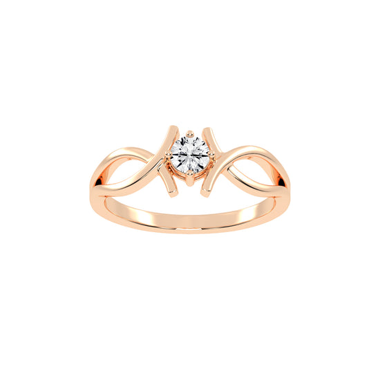 Delamura fancy round shape delicate lab diamond ring