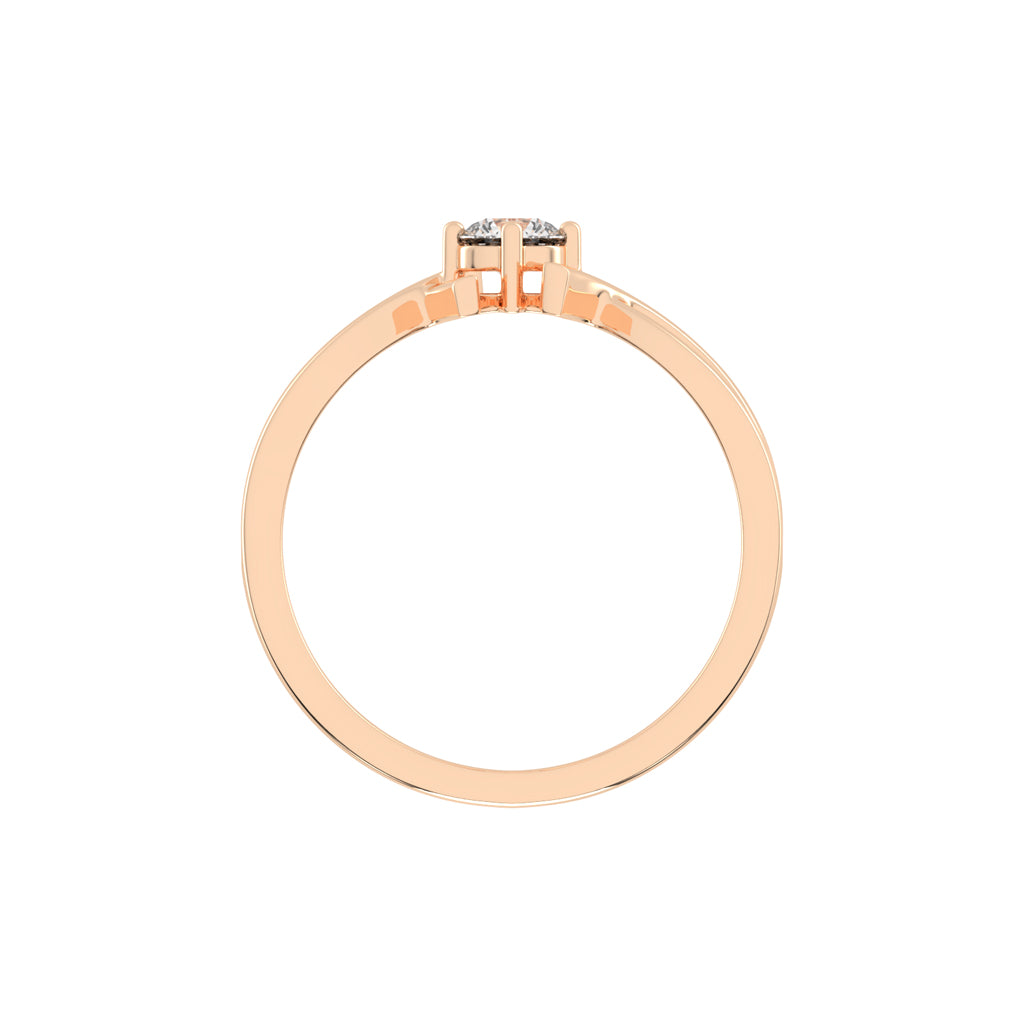 Delamura fancy round shape delicate lab diamond ring