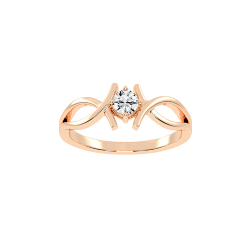 Delamura fancy round shape delicate lab diamond ring