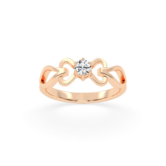 Delvaris glittering round cut delicate lab diamond ring