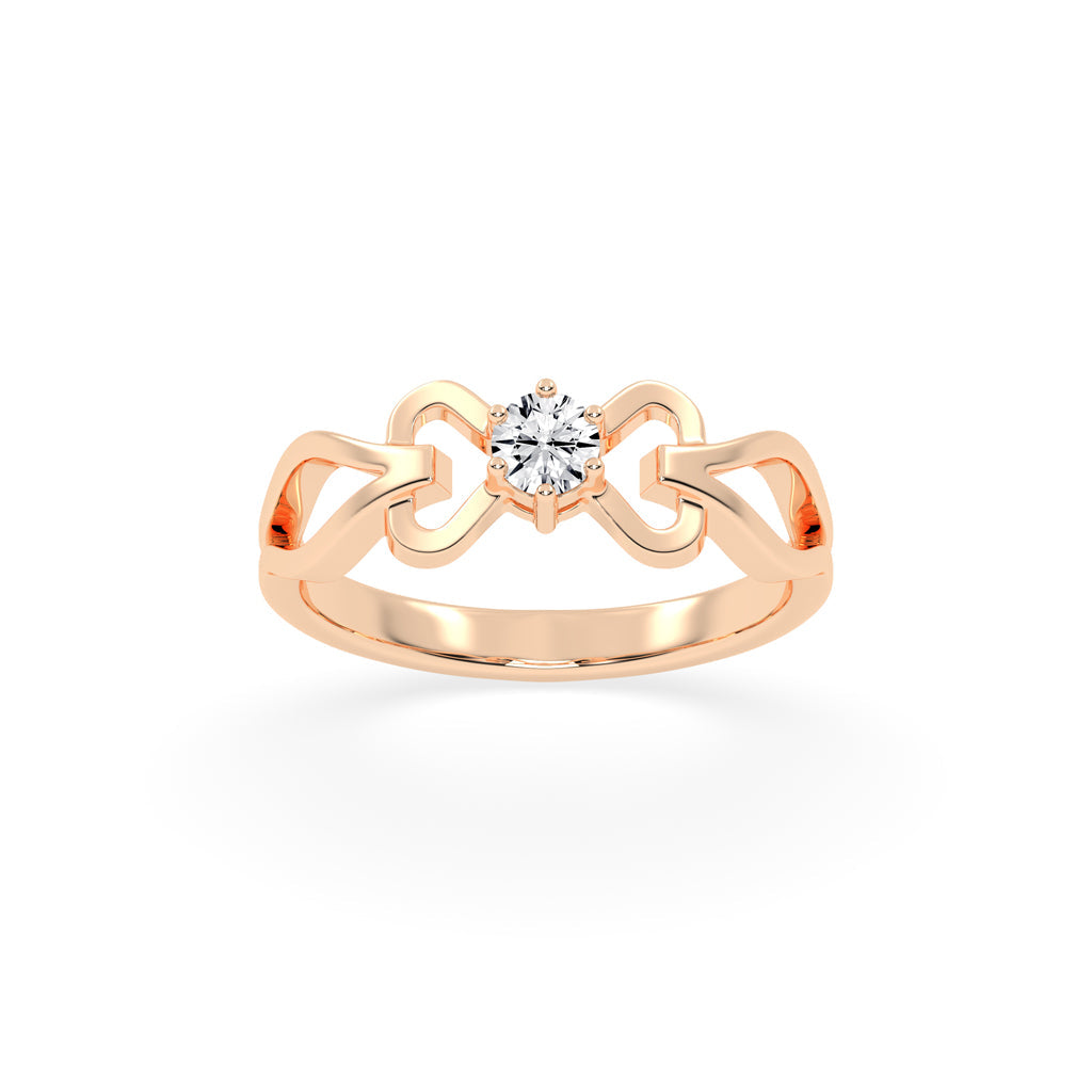 Delvaris glittering round cut delicate lab diamond ring
