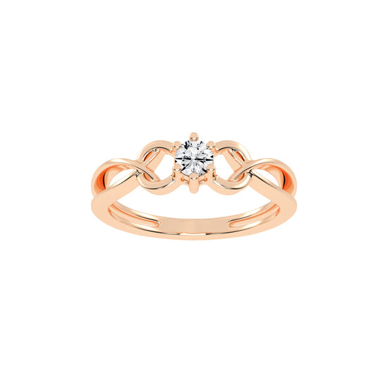 Delosque infinity round cut delicate lab diamond ring