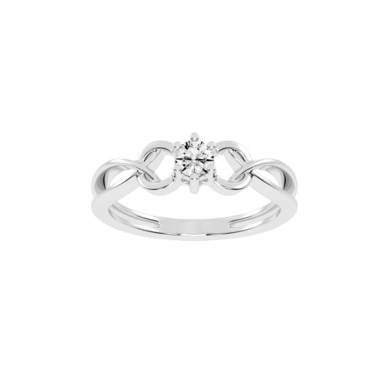 Delosque infinity round cut delicate lab diamond ring