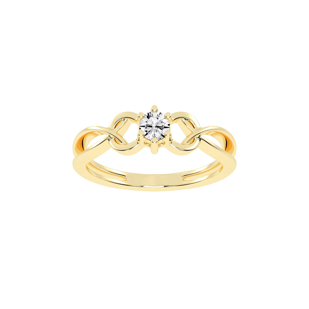 Delosque infinity round cut delicate lab diamond ring
