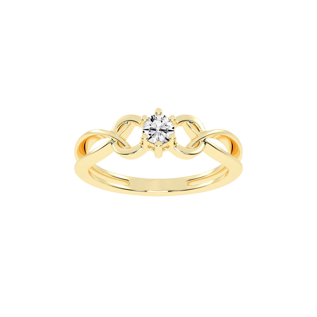 Delosque infinity round cut delicate lab diamond ring
