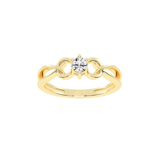 Delosque infinity round cut delicate lab diamond ring