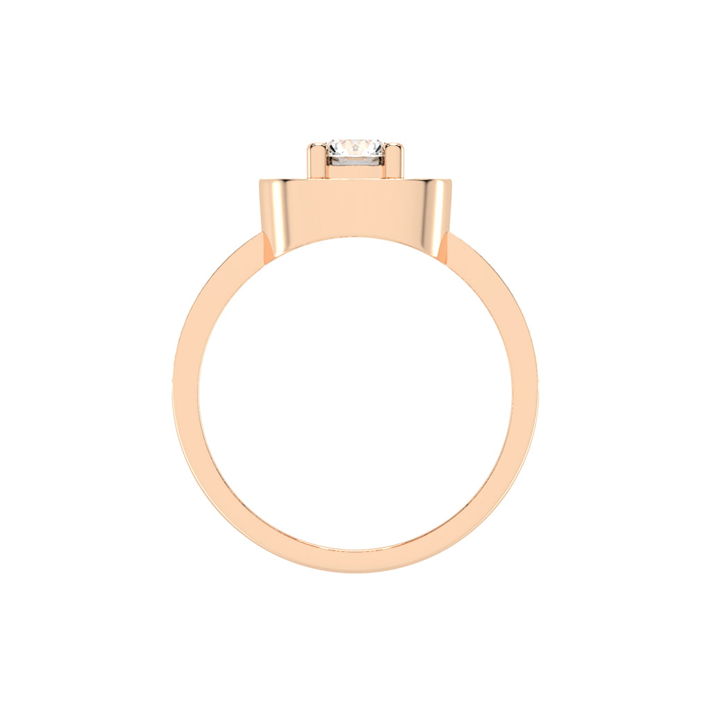 Halorna split shank round cut halo lab diamond ring