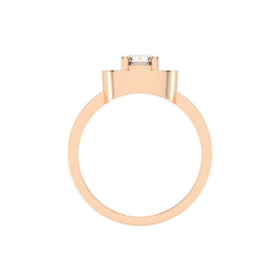 Halorna split shank round cut halo lab diamond ring