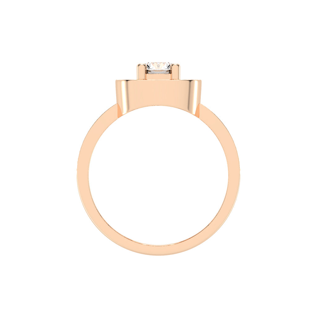 Halorna split shank round cut halo lab diamond ring