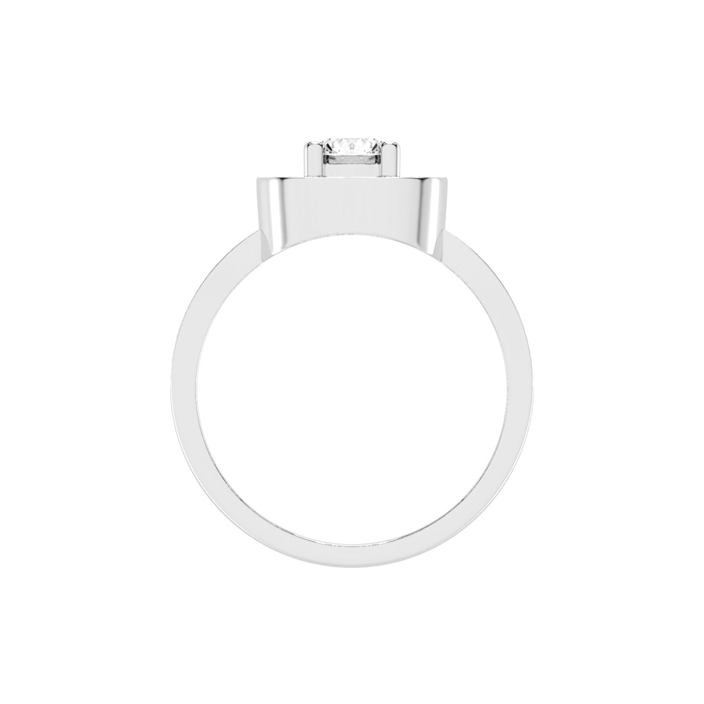 Halorna split shank round cut halo lab diamond ring