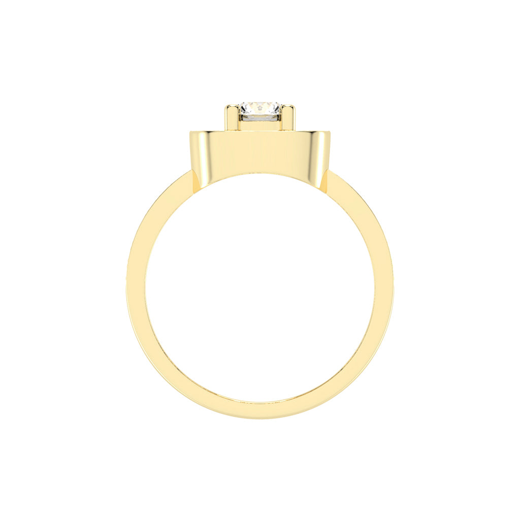 Halorna split shank round cut halo lab diamond ring