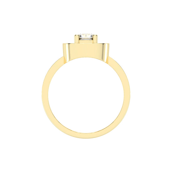 Halorna split shank round cut halo lab diamond ring