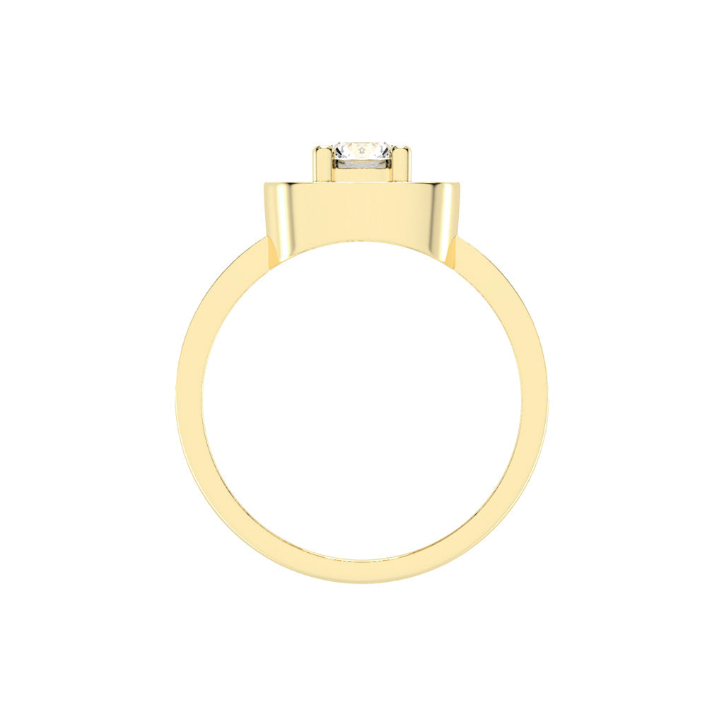 Halorna split shank round cut halo lab diamond ring