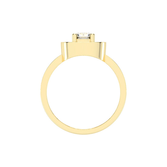 Halorna split shank round cut halo lab diamond ring