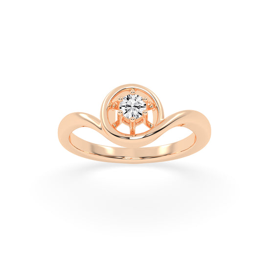 Deliena round center stone delicate lab diamond ring