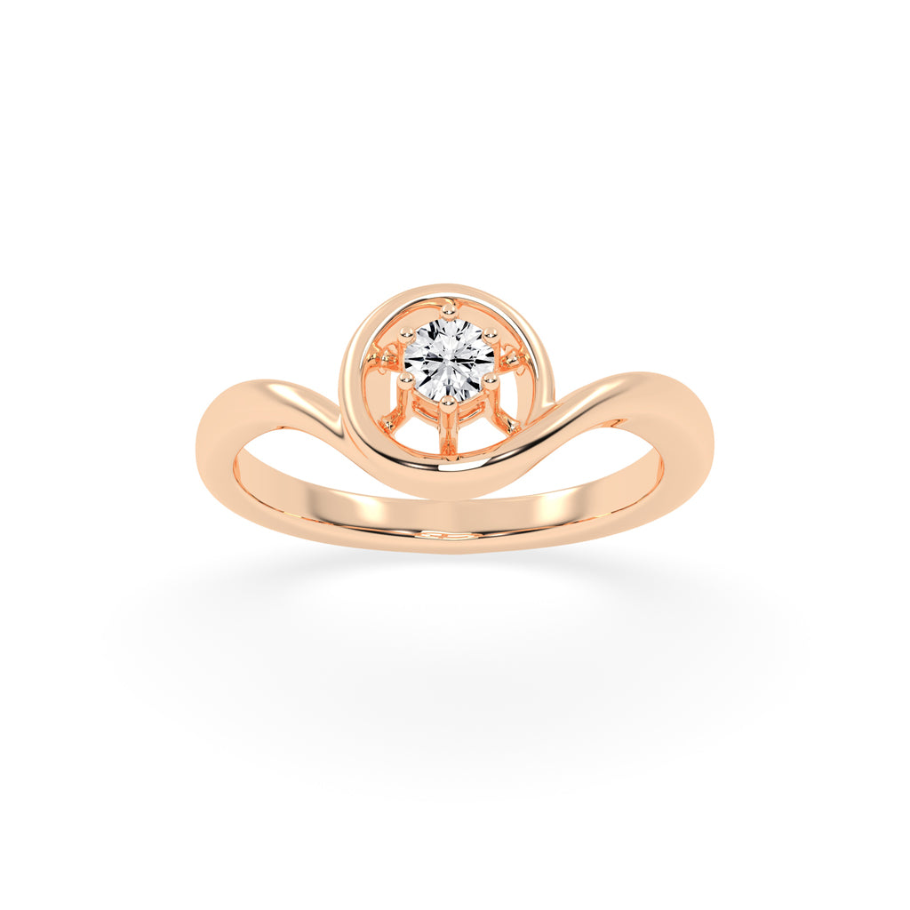 Deliena round center stone delicate lab diamond ring