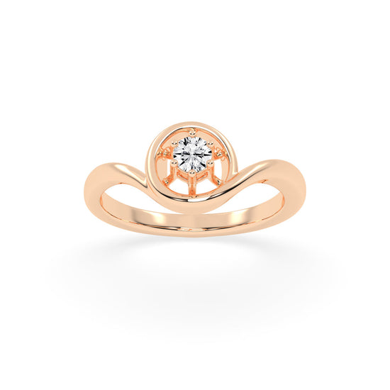 Deliena round center stone delicate lab diamond ring