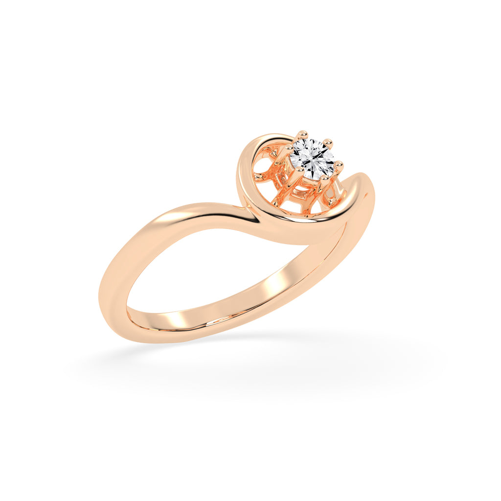 Deliena round center stone delicate lab diamond ring