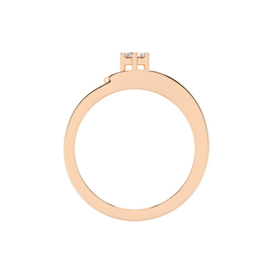 Deliena round center stone delicate lab diamond ring